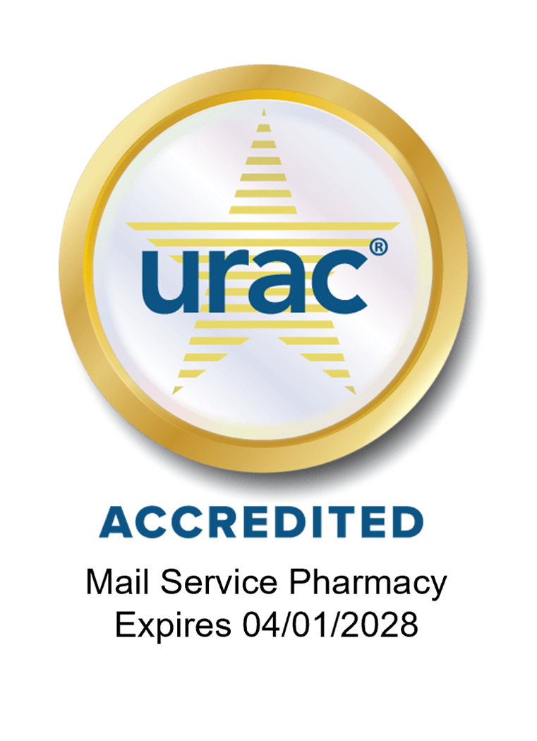 URAC Accredited Mail Service Pharmacy Seal Expires 04/01/2028